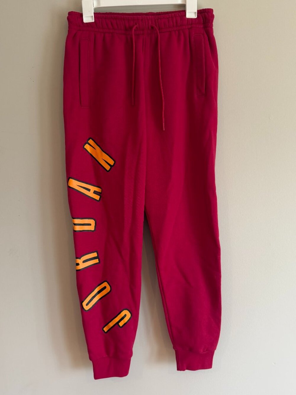Nike FB7027-619 Mens Medium Jordan Flight MVP Fleece Jogger Pants Red